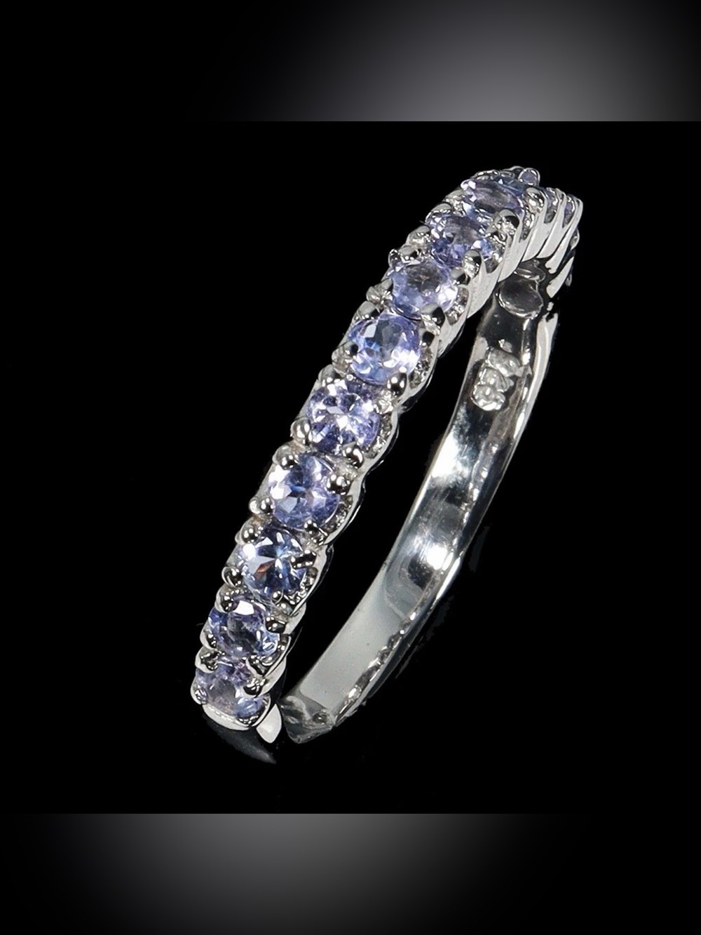 Stunning Natural Violet blue Tanzanite 1.04CT Ring band 9/5 Sterling Silver Sz 7